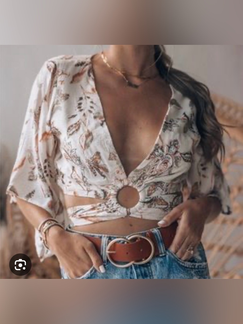 BNWT Paisley Jacquard O-Ring Top